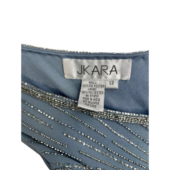J. Kara Formal Evening Gown w Jacket MOB Dusty Blue Beaded Sz 12 New - Picture 9 of 15